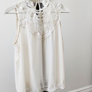 FOREVER 21 XL Cream Lace Top Blouse